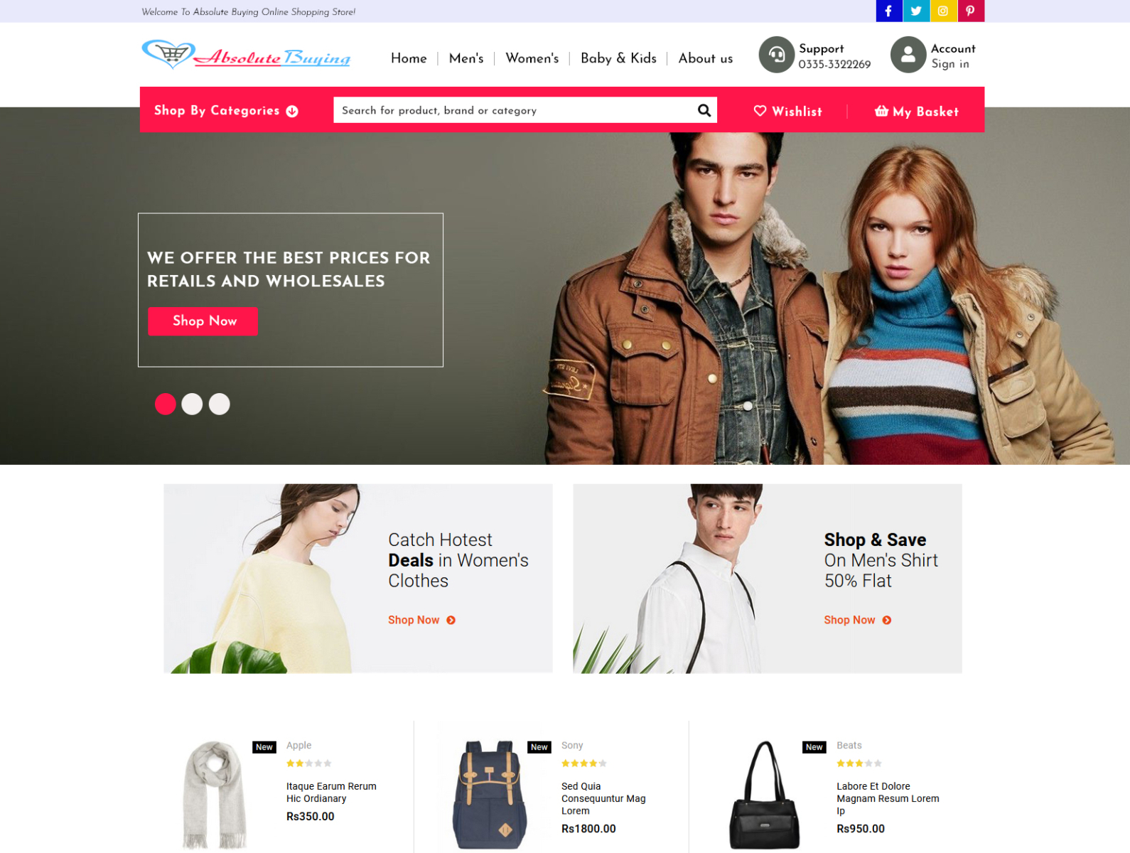 Ecommerce Design Layout by UMW Media on Dribbble