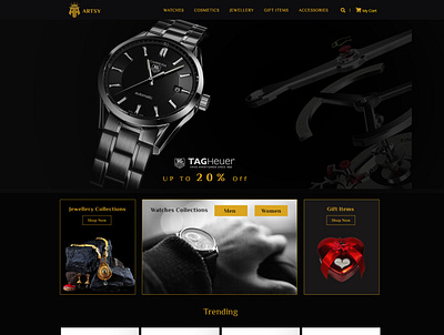 Ecommerce Shop Design for Watches, Jewelry branding design graphic design ui ux