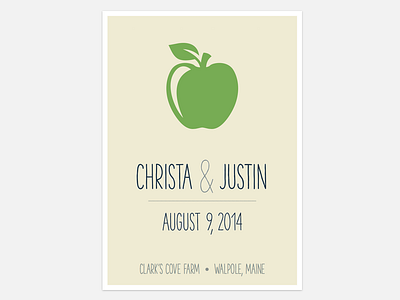 Save the Date apple cream green handwritten invite print save the date wedding