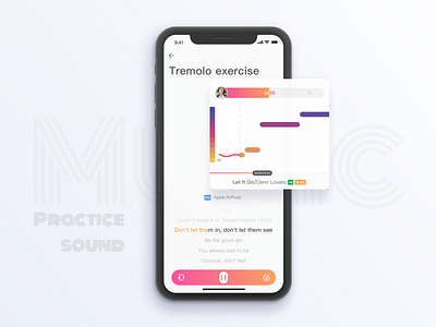 Practice singing app clear color exercise ios music practice sing singer songs sound tremolo ui