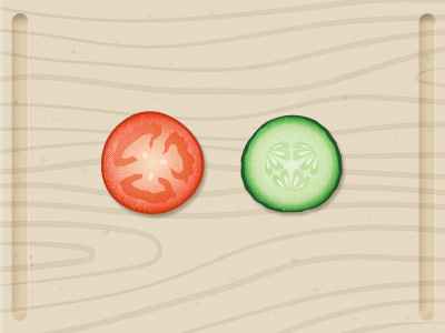 Veggie board cucumber icon illustration tomato veggie wood