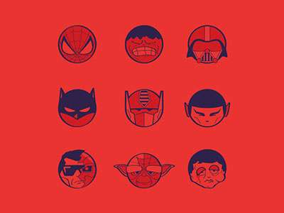 Superhero Icons icon illustration riser media superheros