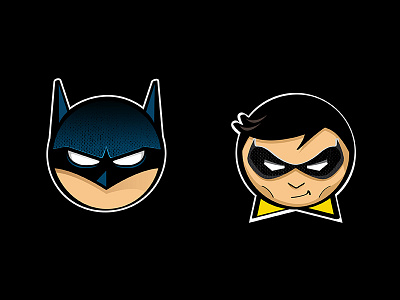 Batman & Robin character icon icons illustration texture