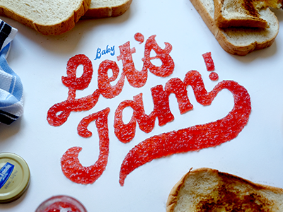 Jammin food lettering tactile typography