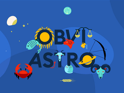 Illustration & Branding for Obvi Astro astrology brand identity branding digital illustration dribbble illustration zodiac