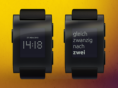 Pebble Fuzzy Clock (german) fuzzy clock german mockup pebble smartwatch