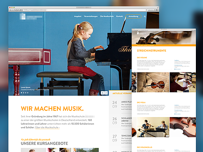 Website for municipal music school education events municipal music school website wip