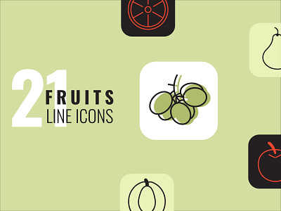 Line Icons for Calories counting App app black branding color design fruits graphic design icon illustration line logo outline typography ui ux vector white