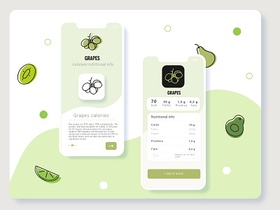 Fruit Line Icons for Calories Counting App