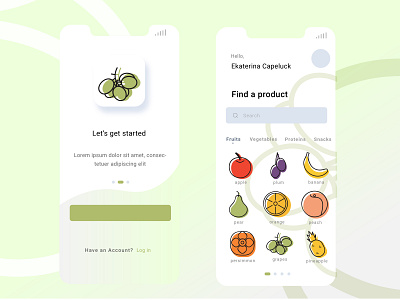 Fruit Line Icons for Calories Counting App app black color design fruits graphic design icon icons illustration lineart logo mockup outline ui