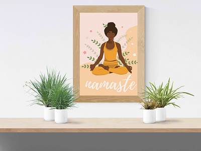 Poster for Yoga Center african girl branding color design graphic design illustration meditation namaste poster poster design sport yoga yoga center yoga club yoga girl