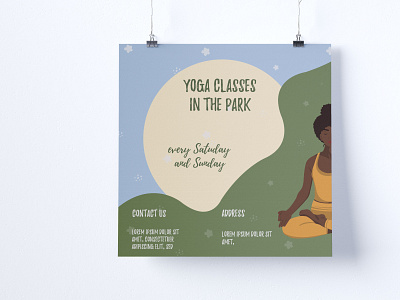 Yoga in the park flyer african branding flyer girl graphic design illustration poster vector yoga yoga in the park yoga poster