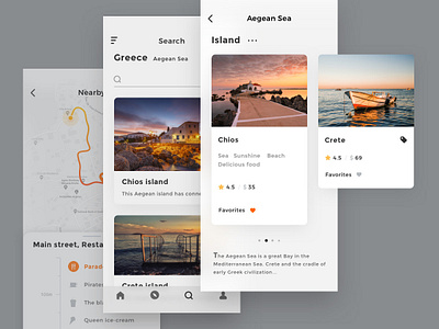 Concept Design Of Travel App 4 aegean sea app design app maps ocean scenery travel ui ux