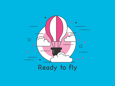 Ready to fly design flat illustration vector
