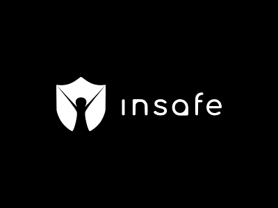 Insafe Logo (Black) app branding design graphic design illustration logo typography ui ux vector