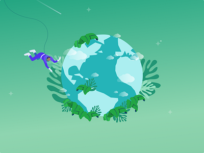 Earth Day at Kinsta astronaut character design earth earth day graphic design holiday illustration kinsta space