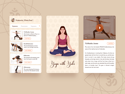 Yoga with Yuki android app design creative illustration iphone mobile app sketch app ui ux yoga app