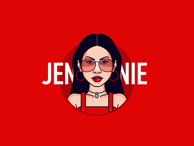 Jennie Kim - Black Pink beauty blackpink creative illustrations jennie kim portrait red sketchapp sticker vector art