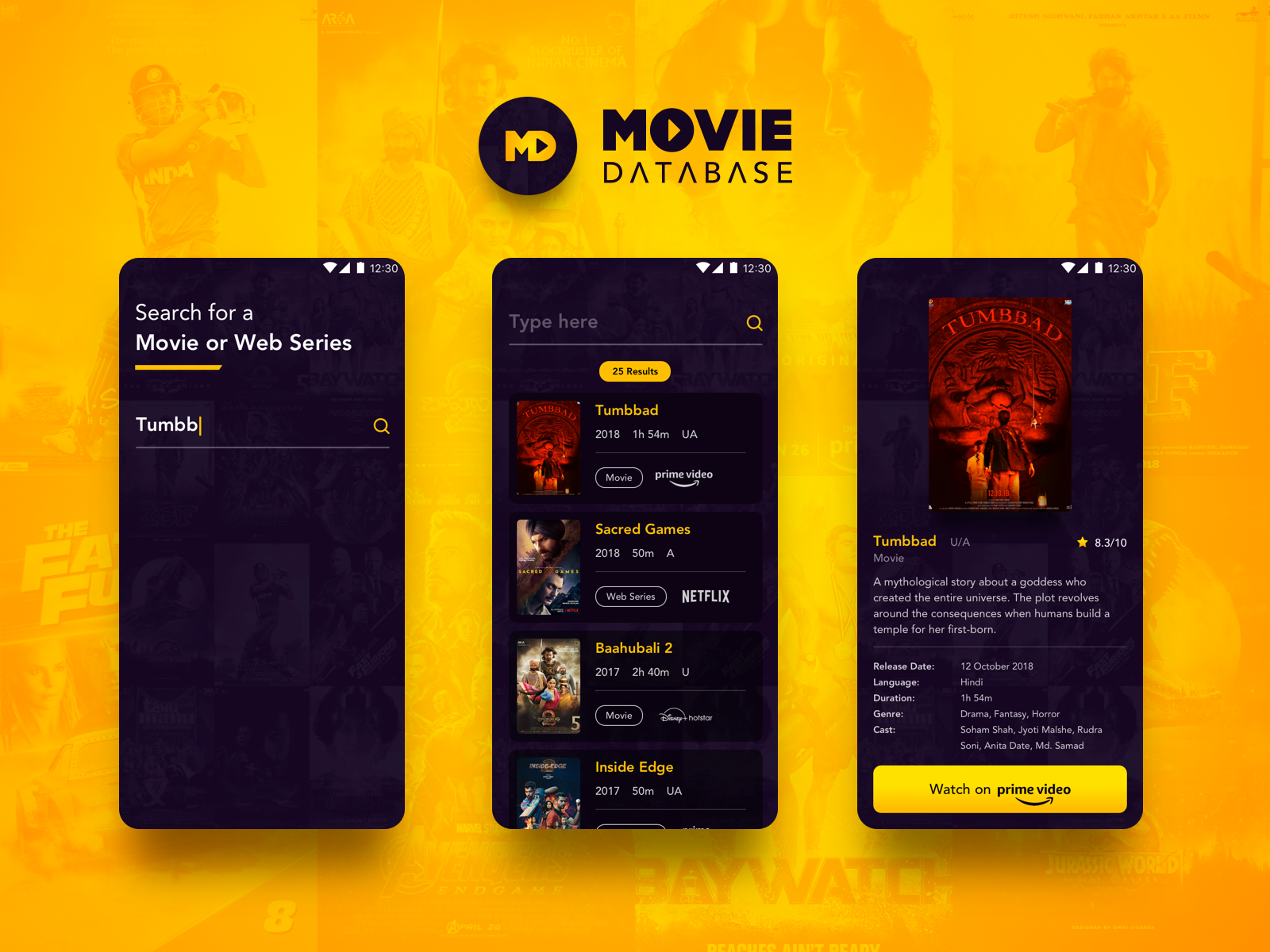 Movie Database App By Dhruv Parnami On Dribbble