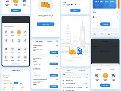 LoadPe - App Design basics design design app flatdesign flatdesigns loadpe logistics sketchapp uiux yellow