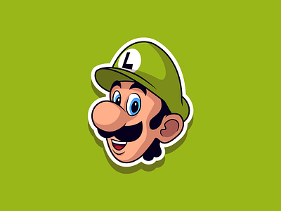 Luigi dpdpdp dribbble graphic design green illustration luigi retro sticker sticker mule vector