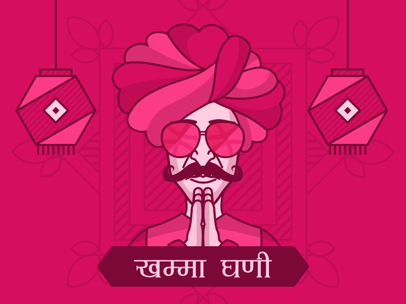 Hello Dribbble! mandana vector invite sketchapp traditional rajasthani vintage illustration debut