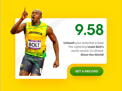 Usain Bolt 9.58 9.58 app design athlete mobile olympics sports ui usain bolt ux web world record