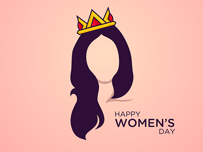 Happy Women's Day 8 march flat iconography illustration minimal queen tiara ui womens day