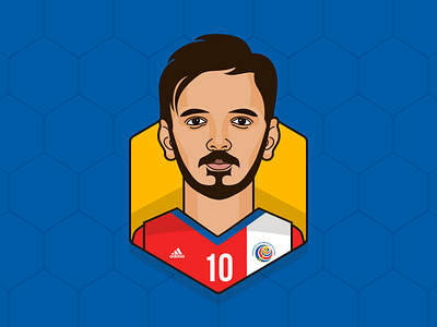 # Bryan Ruiz - Costa Rica adidas football avatar captain costa rica design fifa world cup 2018 football vector
