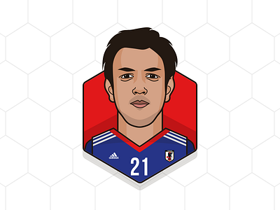 # Makoto Hasebe - Japan adidas adobe design dribbble football illustration japan logo makoto hasebe portrait sketch app