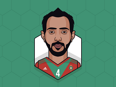 Medhi Benatia - Morocco creative design dribbble fifa world cup football medhi benatia minimalism vector art