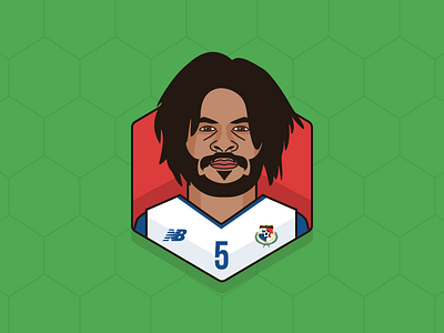 Roman Torres - Panama avatar cartooning fifa world cup 2018 footballer jheetra panama sketch app vector art