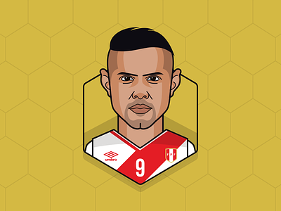 Paolo Guerrero - Peru art avatar creative design fifa world cup 2018 footballer illustration peru sketch app