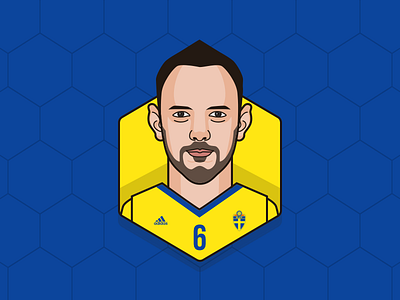 Andreas Granqvist - Sweden art digital avatar drawing dribbble fifa world cup football goal sketch app sweden