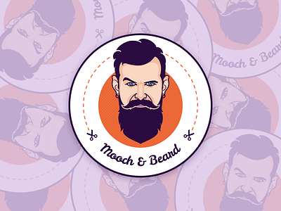 Mooch & Beard beard coaster contest dribbble illustration man mooch pixel sketch app sticker mule vector art