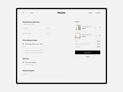 Mirror / Checkout branding checkout interface mainpage mirror product shop store ui ux web webdesign