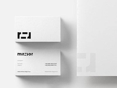 Mirror / Card branding business card creative design geometric grid logo mirror product shop store