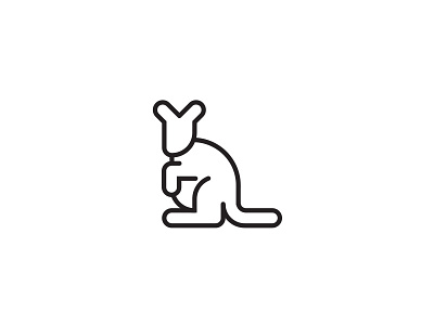 Kangaroo animal australia cute design icon kangaroo logo mark marsupial outline stroke zoo