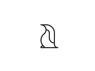 Penguin animal bird design icon logo outline penguin simple stroke zoo