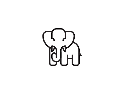 Elephant 2 animal design elephant icon logo outline stroke zoo