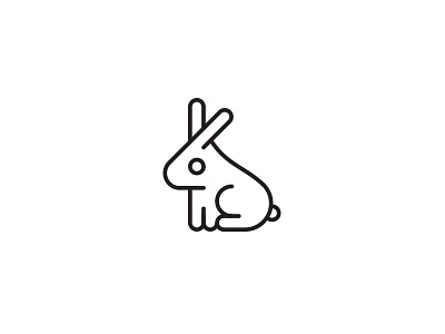 Rabbit animal icon logo outline rabbit set stroke zoo