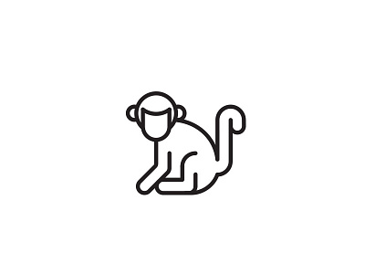Monkey animal ape chimp design icon logo monkey outline primate stroke zoo