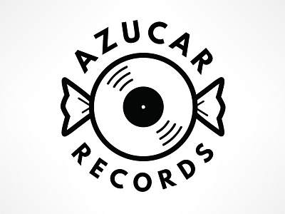 Azucar Records Logo branding bw draft logo records vinyl