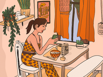 Cozy Breakfast illustration procreate