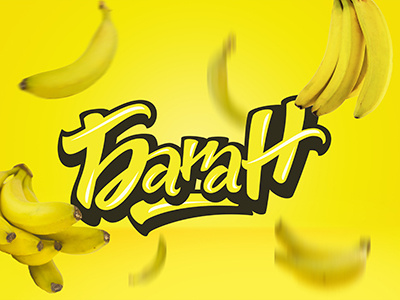 "Banana" Fruit lettering