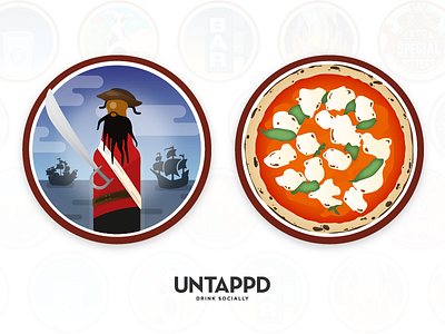 Untappd Badges beer blackbeard craft pirate pizza