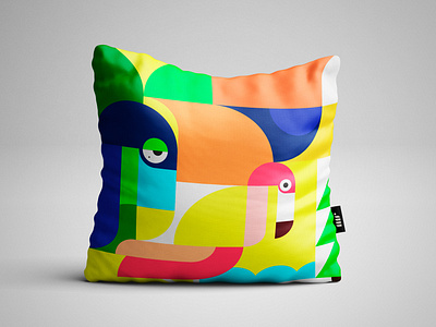 Pillow by mr art coloful design geometry graphic art illustration shape vector
