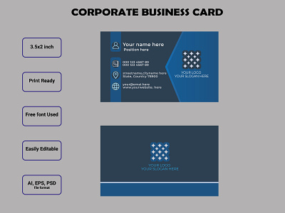 Corporate Business Card business card card cards creative card design graphic design visiting card