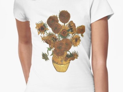 Women's Sunflower T-Shirt sunflowers grunged van goghs sunflowers grunged