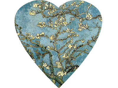 Blossoming Almond Tree Heart blossoming almond tree classic van gogh grunge heart heart manipulated art van gogh